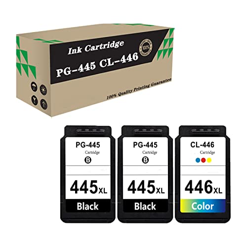 PG-445 CL-446 XL Compatible for Canon 445 and 446 Ink Cartridge Replacement, Work with MG2410 MG2440 MG2540 MG2940 IP2810 IP2840 MX494 Printer 2 Black + Tri-Color