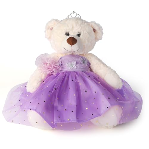 BIZYAC Quinceanera Doll Quince Teddy Bear with Dress,15 Birthday Decorations for Girls Quinceanera Gifts,OSO De Peluche para 15 Años Con Vestido,Centro De Mesa Muñecas para 15 Años Quinceañeras