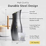 Invigorated Water pH Vitality Alkaline Water Filter Pitcher for Drinking Water Stainless Steel - Water Pitcher with Filter for Tap Water, High pH Filtered Purifier with Alkaline Filter - 1.9L (Silver)