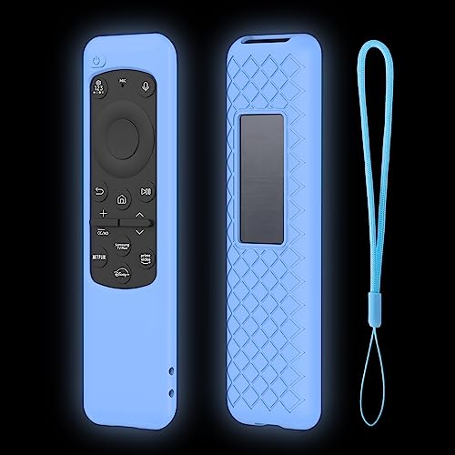 LEFXMOPHY Remote Cover for New BN59-01432J BN59-01432A BN59-01432 2023 Samsung Smart TV Solar Panel Remote Blue Case Sleeve Glow in Dark