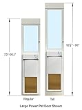 Power Pet Electronic Dog Door - High Tech Pet Electronic Pet Doors - Fully Automatic Sliding e-Glass Electronic Dog Doors - Pets up to 100 lbs - Large - Regular 75" - 80-1/4" Patio Doors - PX2-SRE