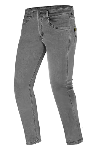 HPGEARZ Dry Stone Motorcycle Jeans for Men Lined with Twaron® Aramid Fiber - Reinforced Motorcycle Pants, CE Knee and HIPS Protectors (Stone Grey, 40x32)