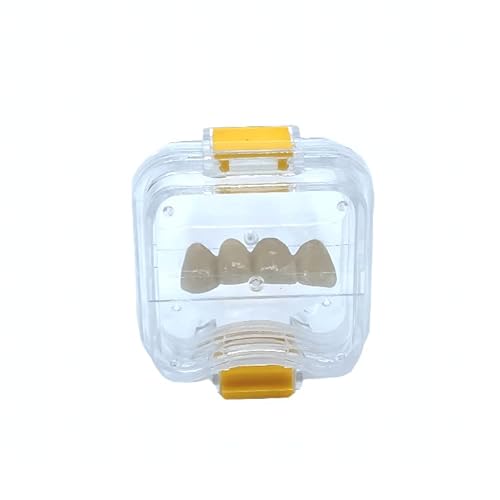 100 pcs Dental Crown Box with Membrane Storage Bridges Dental Membrane Box, Denture Veneer Containers (Small, Yellow)