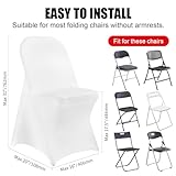 Stretch Spandex Chair Covers - White 100 PCS, Folding Kitchen Chairs Cover, Universal Washable Slipcovers Protector, Removable Chair Seat Covers, for Wedding Party Dining Room Banquet Event