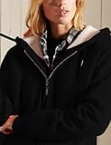 Yeokou Women's Casual Full Zip Up Sherpa Lined Hoodie Sweatshirt Jacket Coat (Medium, Black)