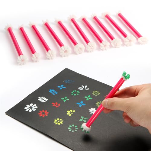 DAFENCHI Flower Floral Dotting Tools for Dot Painting, 20 Shapes Dotting Pens, Mandala Dot Art Tool for Rocks, Embosssing Tools for Painting Dots, 10 Pens