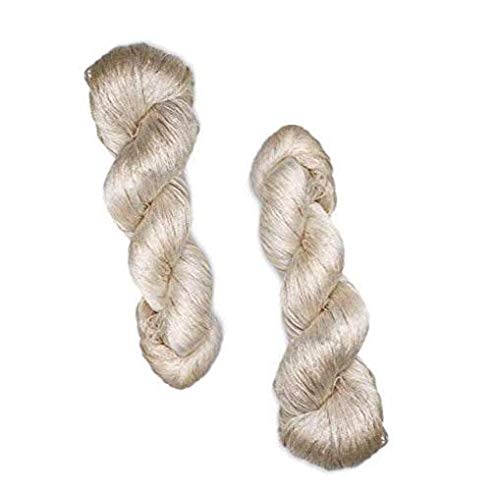 KNITSILK Silk Yarn 20/2 Undyed 100% Mulberry Silk laceweight, 100 Grams & Approx. 1,000 Yards, Spun Silk Natural Silk Pack of 2
