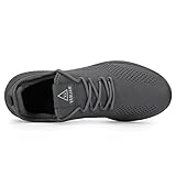 VAMJAM Men's Running Shoes Ultra Lightweight Breathable Walking Shoes Non Slip Athletic Fashion Sneakers Mesh Workout Casual Sports Shoes Allgrey Size 10.5