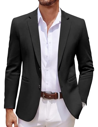COOFANDY Mens Dress Sport Coats Casual Stylish Suit Jacket Blazer Big and Tall Black