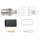 XRDS -RF 10 Packs N Female Jack Crimp Connector for LMR400 Belden 9913 RG8 KMR400 Cable（ N Female for lmr400）