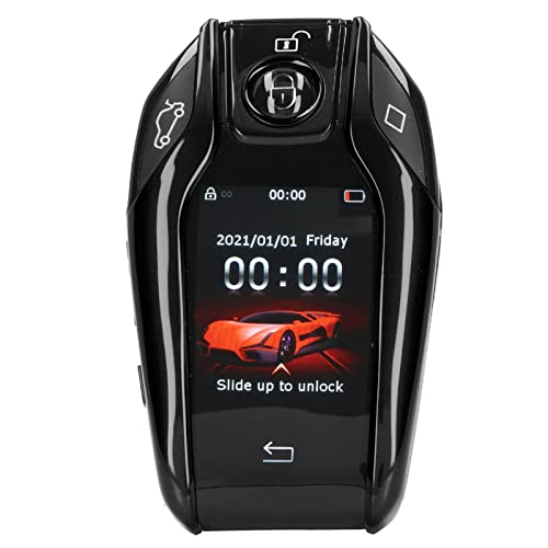 TK800 Smart Remote Control Car Key, LCD Touch Screen All in One Keyless Entry Auto Lock Unlock Window Lift Trunk Remote, Anti Lost Function, for All Start Stop Engine Button Models(Black)