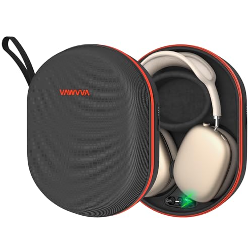 Charging Case for AirPods Max 1 & 2 - Travel Headphone Charger with Magnetic Lightning & USB-C Connectors, Auto Sleep Mode, 5000mAh Battery
