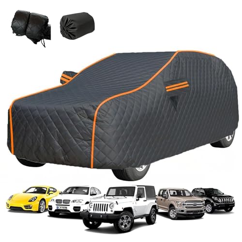 Outdoor Car Cover Anti-Hail for C-itroen Xsara Picasso Car Covers Rain and Snow Proof Custom Fit,Thick Scratchproof for All Seasons(Black-CT,160)