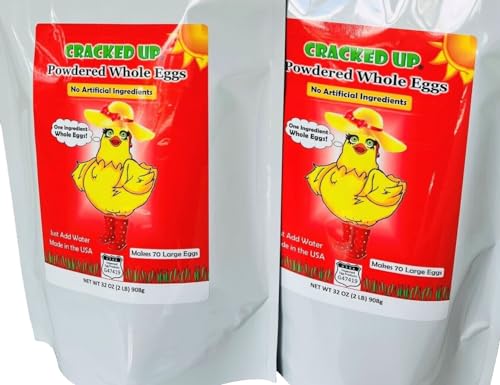 4 POUNDS (64 OZ), 140 Servings, Cage-Free Whole Eggs, 2-Pack, USDA Licensed, Freshest Eggs, Made in the USA, Makes 140 Large Eggs, 1 INGREDIENT - EGGS! FARM FRESH, NON GMO, ALL NATURAL.