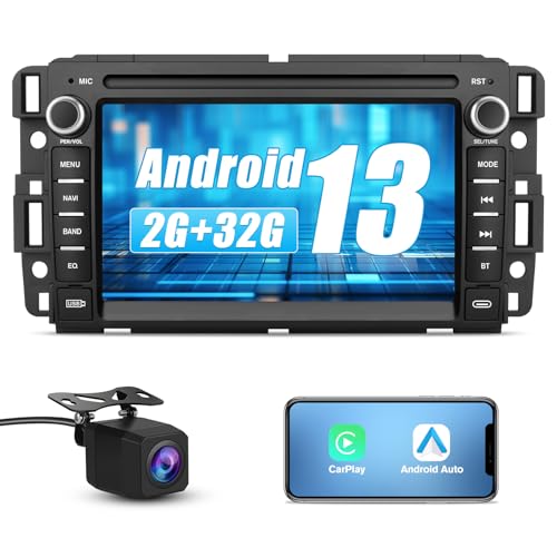 AWESAFE Car Stereo for Chevy Silverado GMC Sierra Yukon 2007-2013, Android GPS Navigation Head Unit Radio Replacement with CarPlay Android Auto Multimedia Video Player - with Backup Camera