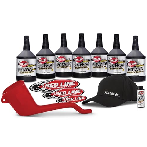 Red Line 90226 20W50 Powersport Motor Oil V-Twin - 1 Powerpack Kit