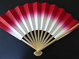 YokohamaUSA Japanese Odori Dance Sensu Folding Fan Red/Made in Japan