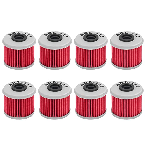 AHL 116 Oil Filter for Honda CRF450X CRF450 X 444 2005 2006 2007 2008 2009/CRF450R CRF450 CRF 450R 450 replaces part # 15412-MEB-67 15412-MEN-671 8000 A7019 2521231 (Pack of 8)