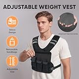 APEXUP Adjustable Weighted Vest, 4-10lb/12-18lb/20-32lb Vest with 6 Ironsand Weights and Large Pocket, Weight Vest for Men and Women Strength Training, Running, Fitness, Walking