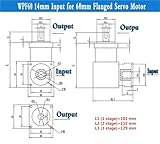 NEMA23 57 Stepper Motor 90 Degree Right Angle Planetary Reducer Ratio 3:1-216:1 Output Shaft 14mm for CNC 60 Flange Servo Motor(Input 6.35-Neam23,Ratio 30 to 1)