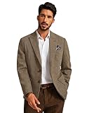 PJ PAUL JONES Mens Sport Coats and Blazers British Wool Blend Sport Coat Tweed Herringbone Blazer for Wedding L Coffee