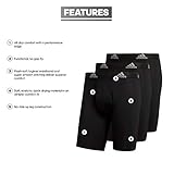 adidas Men's 3-Pack Long Boxer Brief, Black/Light Onix Grey/Performance, L