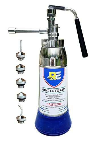 Liquid Nitrogen Sprayer Cryogenic Liquid Nitrogen Instrument Freeze Instrument Empty Tank with 5 Frozen Heads VINTAGE