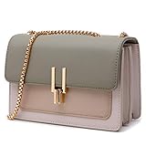 Crossbody Bags for Women Leather Cross Body Purses Cute Color-Block Designer Handbags Shoulder Bag Medium Size Green