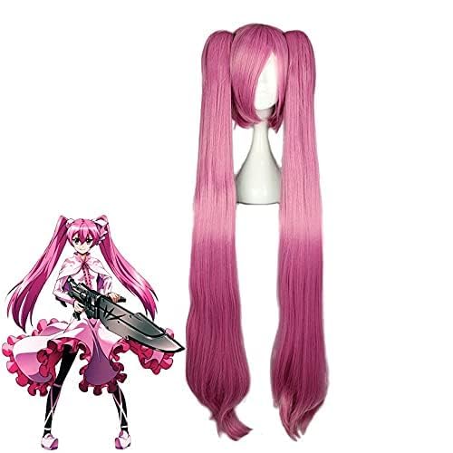 KAPVXRKI Akame Ga Kill! Mine Long Two Ponytails Cosplay Wig Heat Resistant Synthetic Wigs for Halloween Costume Party Role Play+Wig Cap