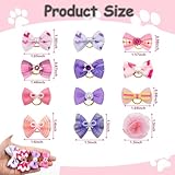 REDANHA 24PCS Dog Hair Bows Cute Small Bowknot with Rubber Bands for Puppy Handmade Hair Accessories with Rhinestone Pearls Bow Pet Grooming Products