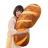 Levenkeness 3D Simulation Bread Plush Pillow,Soft Butter Toast Bread Food Pillow Lumbar Back Cushion Stuffed Toy for Home Decor 39.3"