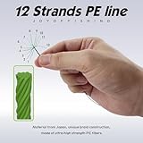 JOF Braided Fishing Line, Abrasion Resistant Braided Lines, High Sensitivity and Zero Stretch,500m 4 Strands/8 Strands/12 Strands PE Line (Gray, 500m(546yds)_X12_3.0#(0.28mm))