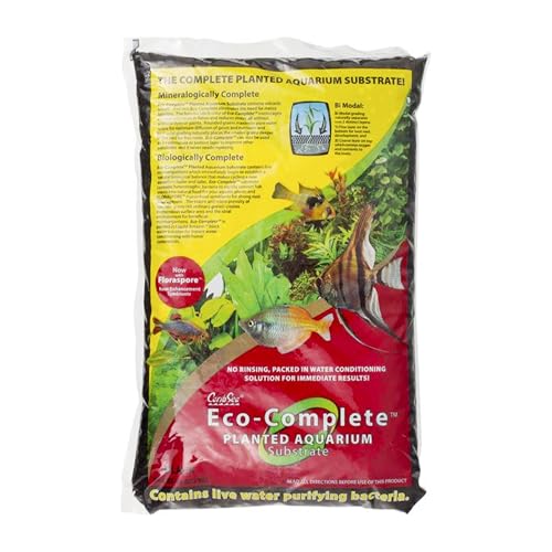 CaribSea Eco-Complete Planted Aquarium Substrate - 20 lbs - Black Nutrient-Rich Soil for Freshwater Planted Tanks - Promotes Healthy Plant Growth & Water Stability