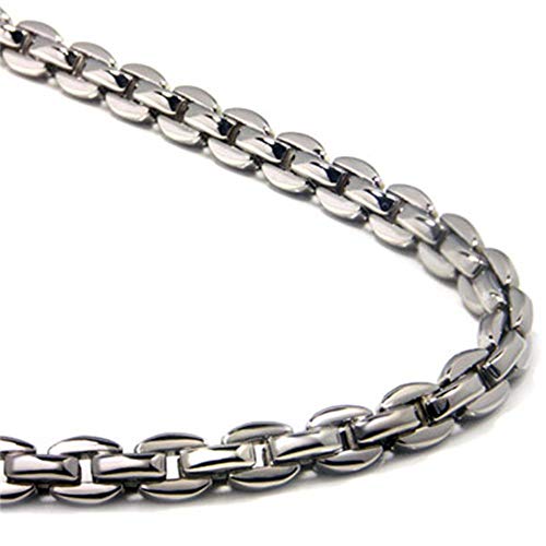 Titanium Men's 5MM Oval Link Necklace Chain 24"