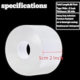 Transparent Window Weather Sealing Tape 2 Inch x 66 FT Weather Stripping Residue-Free Clear Window Insulation Tape for Doors Windows and Shower Glass Gaps (2 in * 66 FT)