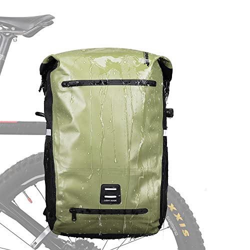 Rhinowalk Bike Pannier Bag 22L Waterproof Bicycle Bag Motor Pannier Backpack Shoulder Bag Laptop Pannier Travel Bag Professional Cycling Accessories-Green