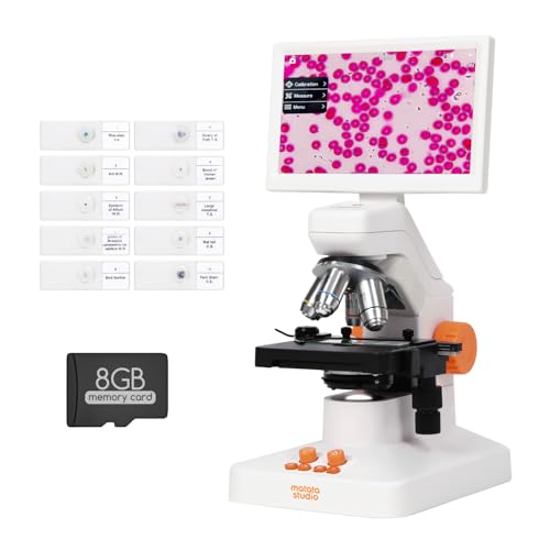 MT3-5 Wireless Digital Microscope for Kids Adults, 1600X USB Microscope with 7-inch Touch Screen, Professional Electron Scope with 8MP Camera and 3D Stage for Students Adults School Lab