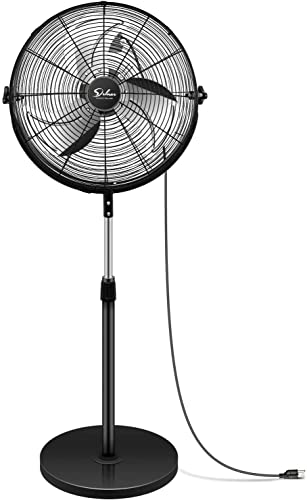 Simple Deluxe 20 Inch Pedestal Standing Fan, High Velocity, Heavy Duty Metal For Industrial, Commercial, Residential, Greenhouse Use