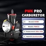 NIBBI PWK 32MM Carburetor with Three Main Jets and One Pilot Jet of Performance Racing Carburetor for Replace Keihin or mikuni Carburetors