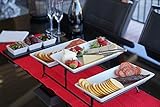 The Most Versatile 3 Tier Serving Tray. Collapsible Metal Stand with 3 Plates & 3 Bowls on Black Wood Base. Tiered Tray Party Food Server Display for appetizers, Cupcakes, Fruit, Cheese, Desserts.