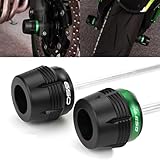 GSWNIOG Motorcycle Accessories Front Axle Wheel Fork Sliders Crash Protector for Kawasaki Z650 for NINJA650 2017-2023 Engine Cover(Front-Green-Z6501)