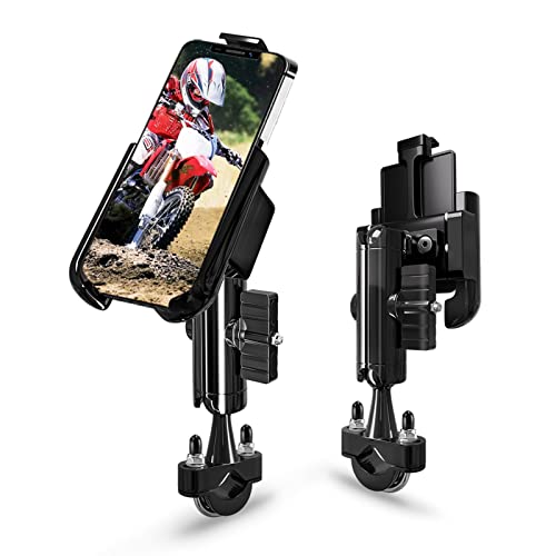 GUB Metal Motorcycle Phone Mount on Φ0.6-1.4" Handlebar for 4"-7.2" Cell Phones, Aluminum Bike iPhone Holder for Harley ATV Electric Scooter Dirt Bikes, Road Mountain Bicycle