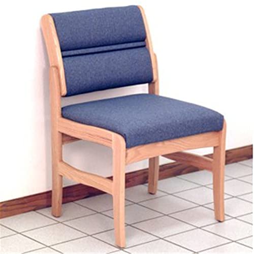 Wooden Mallet DW4-1 Valley Armless Guest Chair, Medium Oak/Leaf Wine