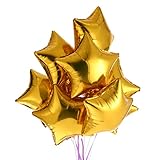 18" Gold Star Shaped Foil Balloons Mylar Helium Balloons for Birthday Party Wedding Baby Shower Decorations, Pack of 20