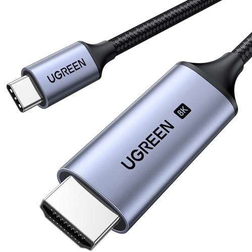 UGREEN USB C to HDMI 2.1 Cable 8K@60Hz 4K@240Hz 10FT Thunderbolt 4/3 Type C to HDMI 48Gbps HDR HDCP2.3 Compatible for MacBook Pro Air iPad, iPhone 16/15 Pro Max, Galaxy S25, Pixel 9, XPS
