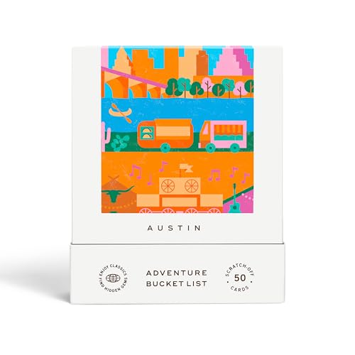 Reach International Outfitters Austin Adventure Bucket List - 50 Scratch-Off Cards for Outdoor Activities, Tourist Attractions, and Landmarks Guide for Exploring Austin
