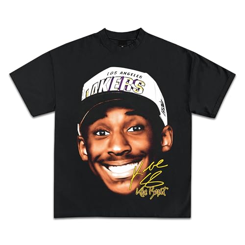 Pop Culture Vintage Graphic T-Shirt Collection | Rap Basketball Streetwear Hip-Hop Y2K | Premium Quality Heavyweight Shirt (US, Alpha, Small, Regular, Regular, Kobe/Black)