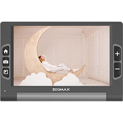 Zoomax Luna 8 Handheld Video Magnifier - Portable HD Electronic Magnifier for Low Vision - (8-in Screen & 2.5X- 19x Magnification & 10 High Contrasts)