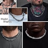 Stainless Steel Barbed Wire Necklace Thick Heavy Thorns Chain Necklace 9mm Unisex Hip-hop Punk Gothic Cuban Chain Necklace Chokers for Men Women 20 inch