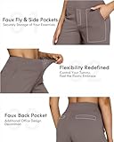 G4Free Women's Fashion Wide Leg Lounge Pants Flare Yoga Leggings High Waist Business Casual Workout Pants Loose(Taupe,XXL,31")